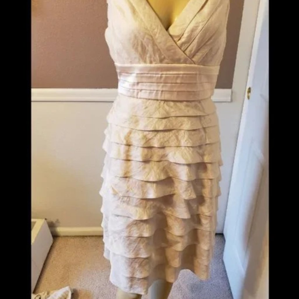 Nwt Adrianna Papell Womens Champagne Formal Dress